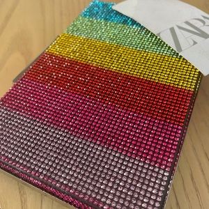 Zara rainbow clutch purse